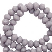 Faceted glass beads 8x6mm disc Light anthracite-pearl shine coating